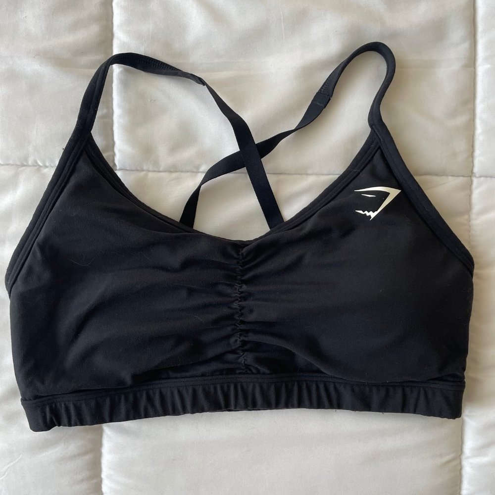 Gymshark Ruched Training Sports Bra - Black
